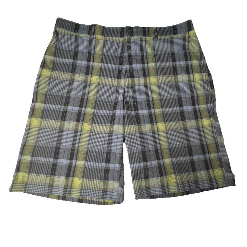 PGA Tour Golf Shorts Blue Green Plaid 36W Lightweight Wicking Stretch Quick Dry - Picture 8 of 8